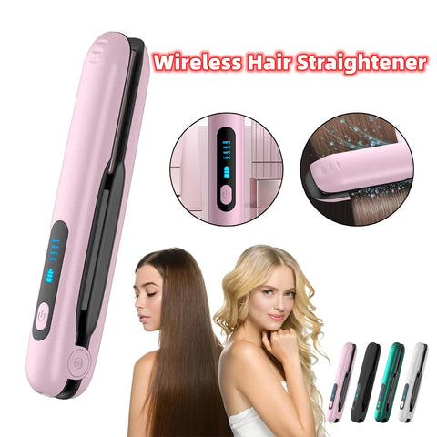 Angeluxe™ GlidePro Mini – Wireless 2-in-1 Hair Straightener & Curler✨
