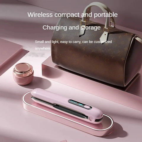Angeluxe™ GlidePro Mini – Wireless 2-in-1 Hair Straightener & Curler✨