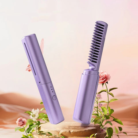 Angeluxe™ Ionic StylePro – Wireless Straightener & Curler Brush ✨
